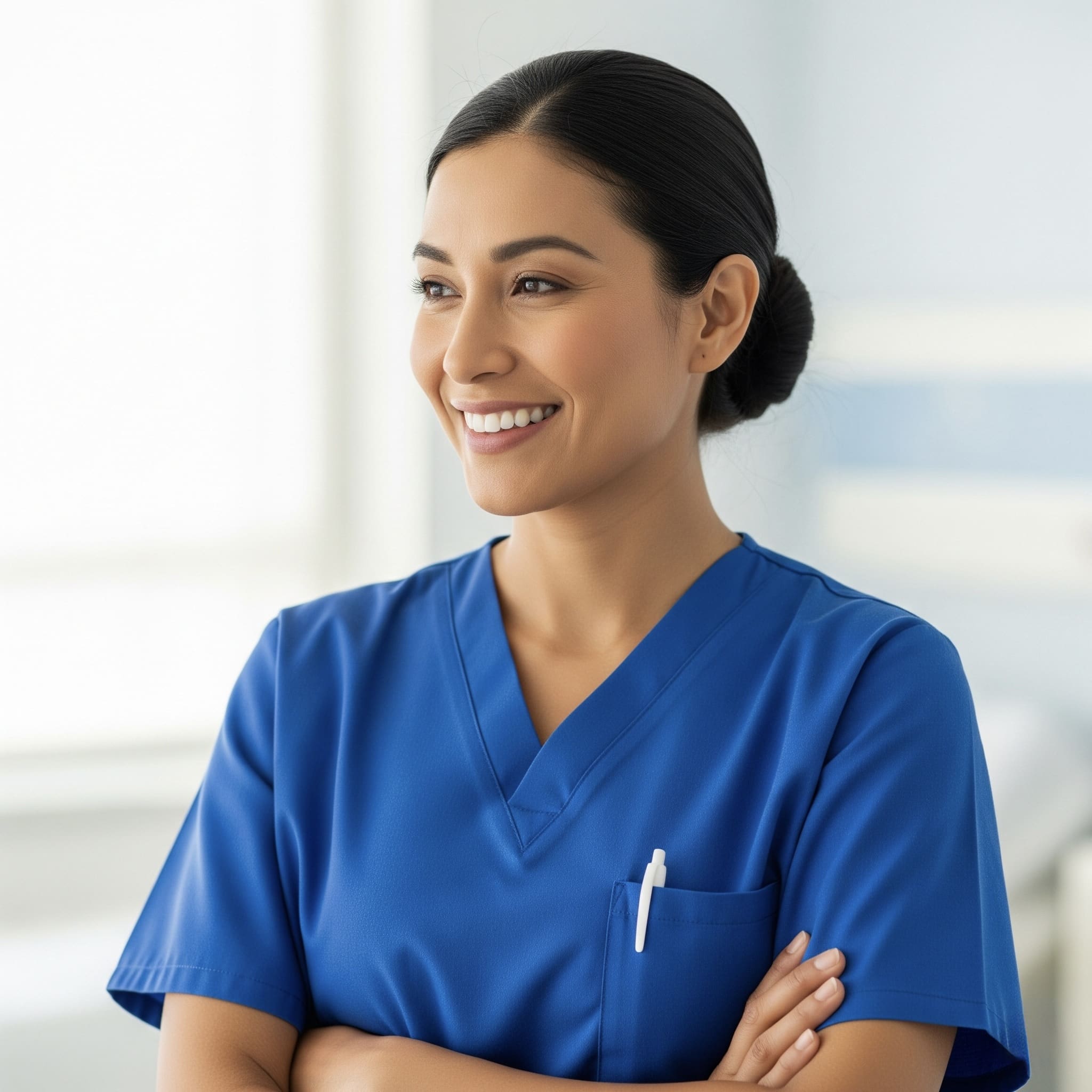 Gemini_Generated_Image_nurse looking away from camera